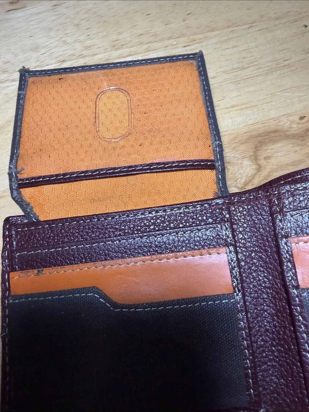 Timberland orange and brown Bi-Fold Wallet with Brown Logo Patch